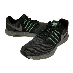 Nike Womens Run Swift  AR1904 001 Lace Up Black Gray Green Running Shoes Sz 7.5